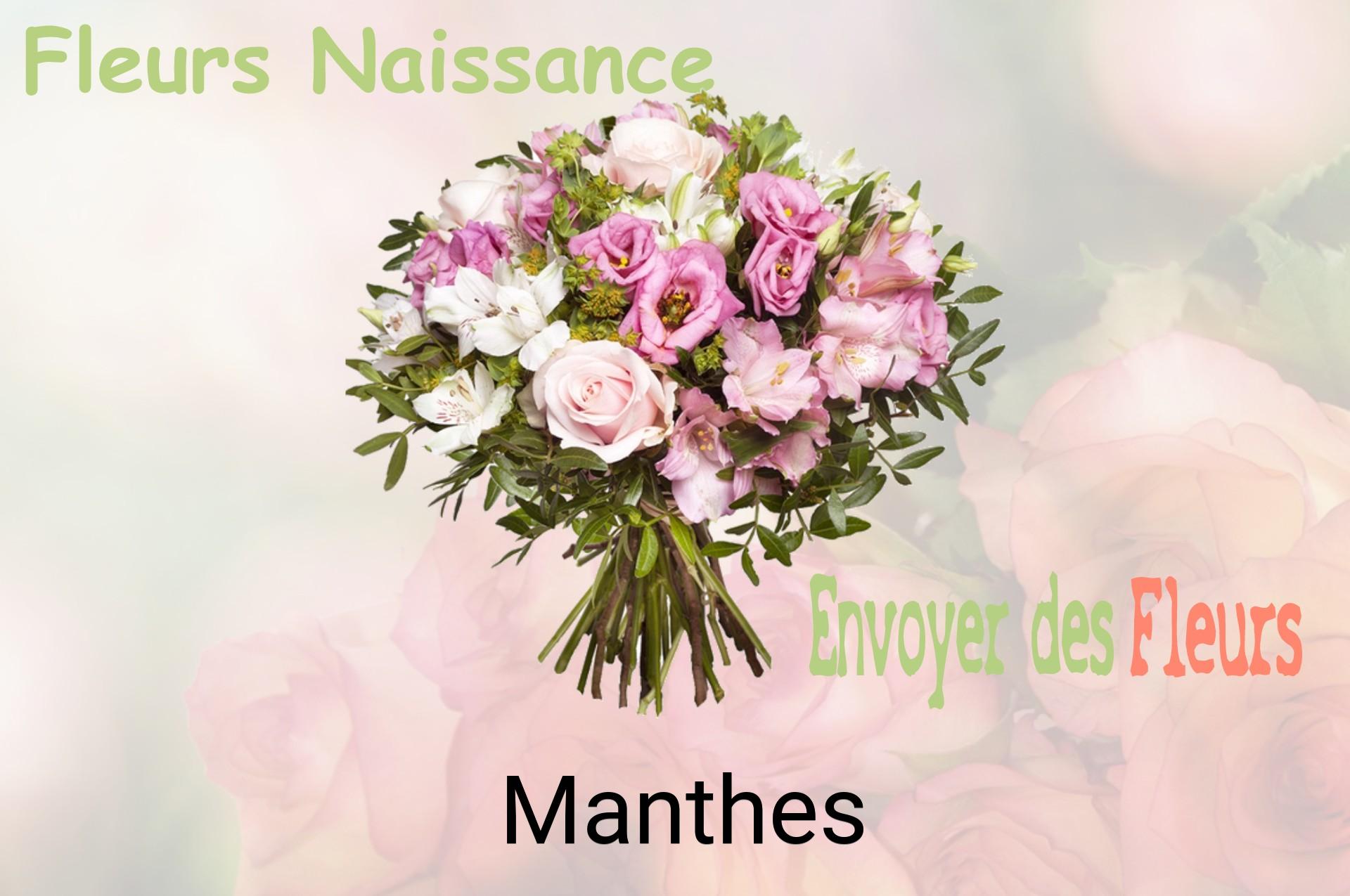 Bouquet de fleurs de naissance livré à Manthes
