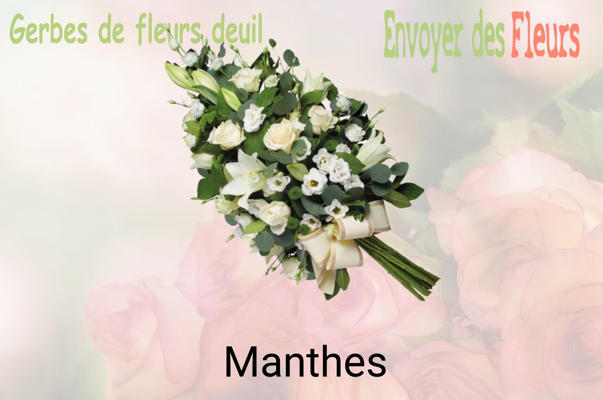 Gerbe de fleurs de deuil livrée à Manthes